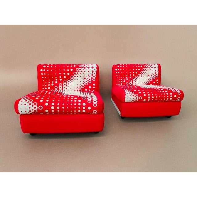 Textile Amanta Lounge Chairs by Mario Bellini and Gaetano Pesce for B&B Italia, 1970s, Set of 2 For Sale - Image 7 of 11