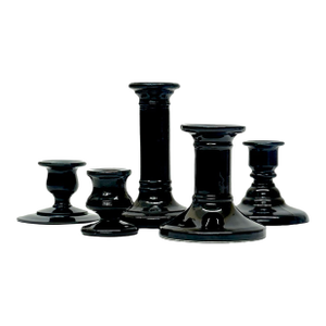 Vintage Black Candle Holder Curation - Group of 5