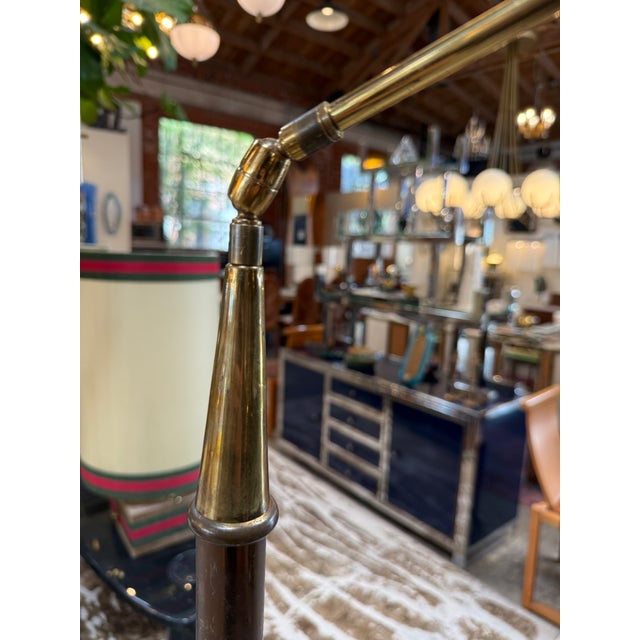 2 Toned Brass Adjustable Floor Lamp, 1950s For Sale - Image 4 of 9