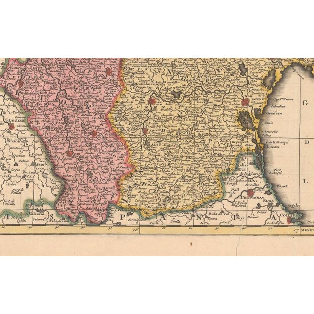 Paper Antique Map of Languedoc and Southern France from Gerard and Leonard Valck, 1700 For Sale - Image 7 of 11