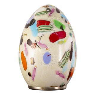 Bianco Murano Artistic Glass Table Lamp For Sale