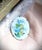 Antique Art Nouveau 1910-1920's hand-painted Porcelain Dogwood Flower Oval Brooch with Lovely Blue Summer Flowers and...