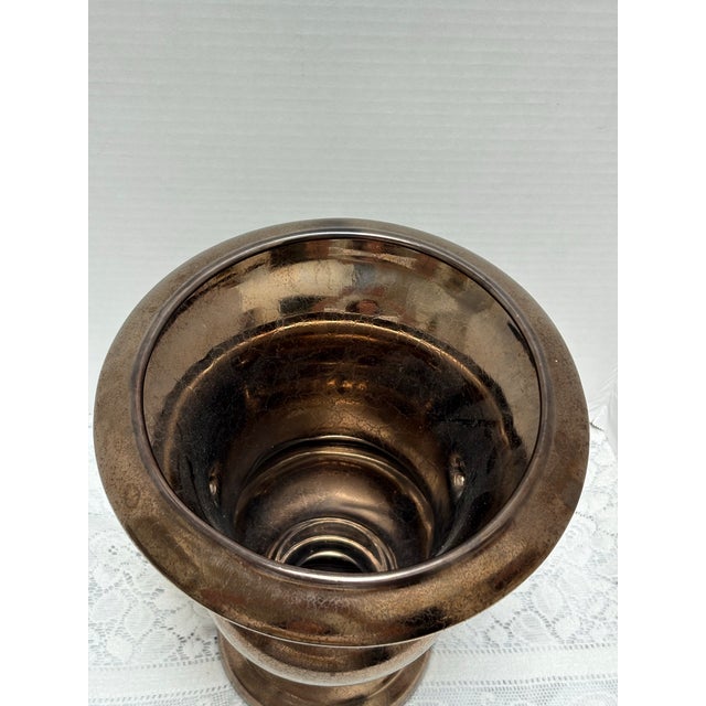 Bronze Vintage Bronze Toned Urn Shaped Vase or Vessel For Sale - Image 8 of 9