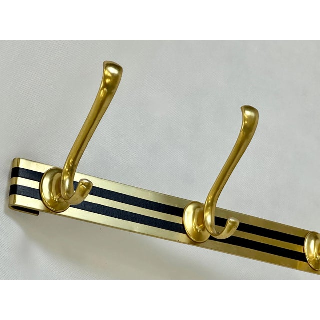 1960s Mid-Century Brass Wall Coat Rack, 1960s For Sale - Image 5 of 9