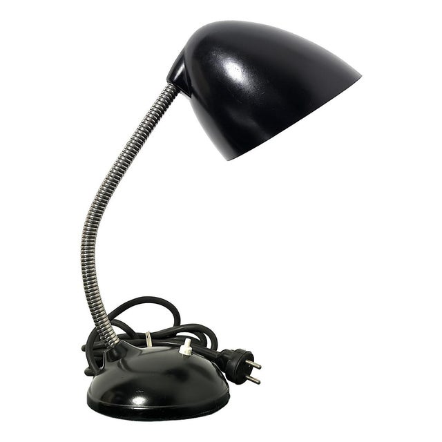 Black Vintage Cole Desk Lamp by Eric Kirkman for Elektrosvit, 1940s For Sale - Image 8 of 8