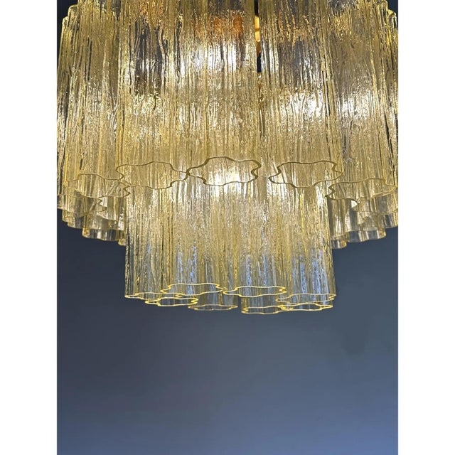 Italian Clear Amber Tronchi Murano Glass Flush Mount by Simoeng for Simoeng For Sale - Image 4 of 7
