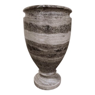 Marble Vase With Beautiful Greige Tones For Sale