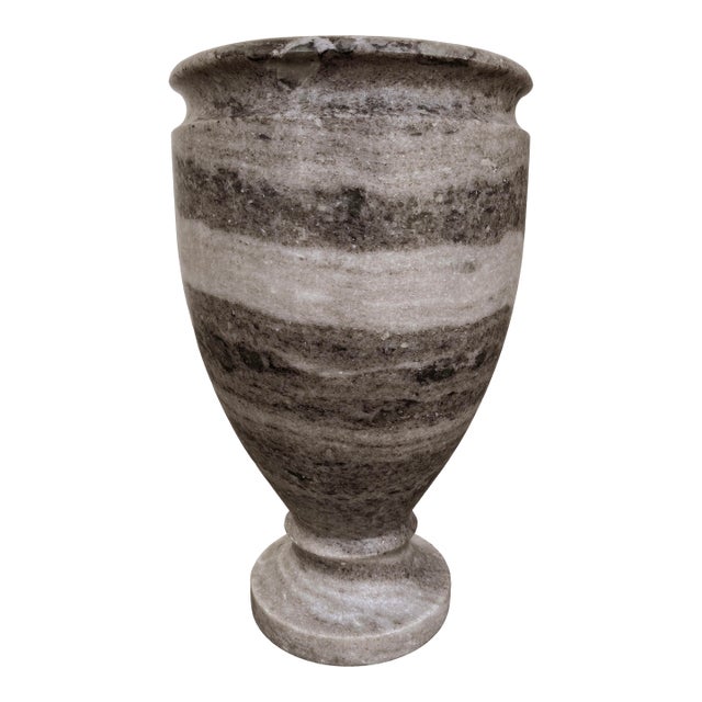 Marble Vase With Beautiful Greige Tones For Sale