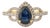 Classic Pear Cut Sapphire & Diamond Engagement Ring Size 4 in 14k Solid Gold For Sale