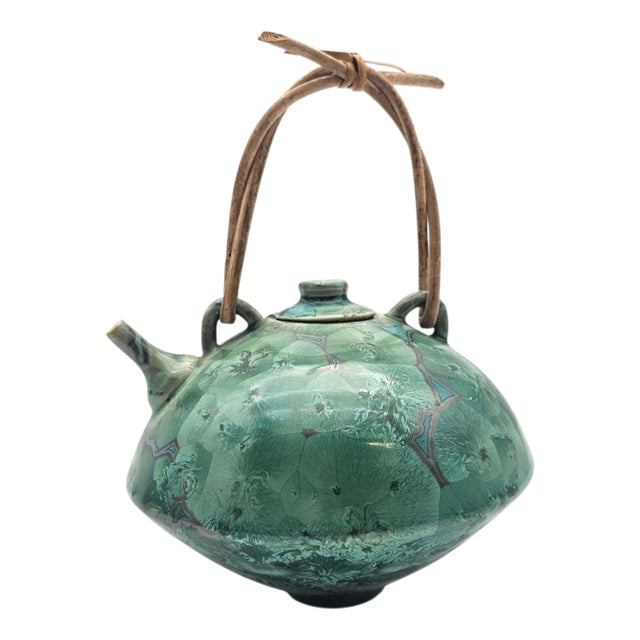 Jack Boydston Signed Crystalline Studio Teapot c.1948 5" For Sale - Image 13 of 18