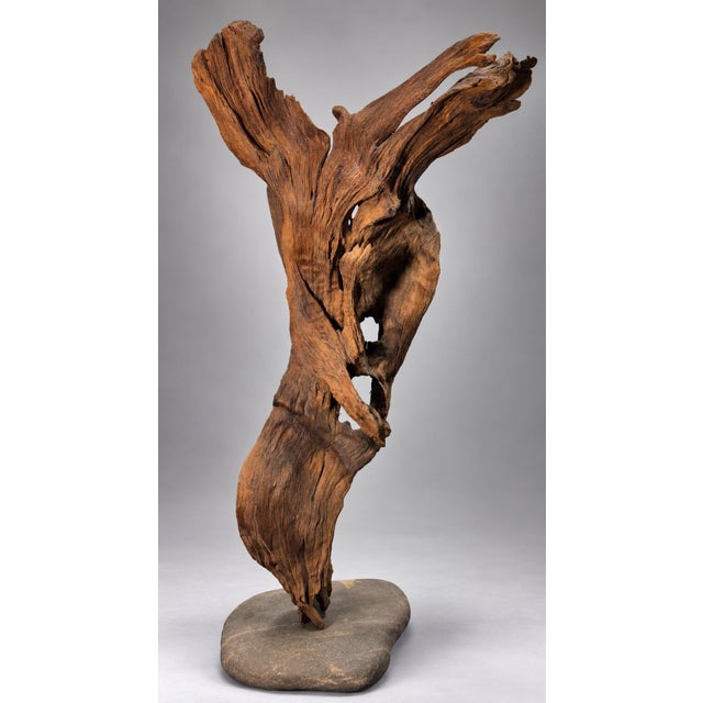 Mid-Century Modern Vintage One of a Kind Teak Wood Sculpture For Sale - Image 3 of 11