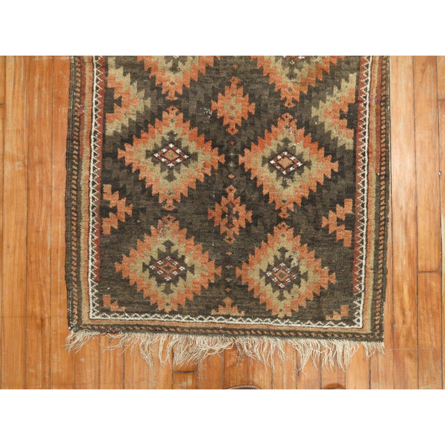 Early 20th Century Early 20th Century Zabihi Collection Tribal Brown Orange Color Persian Balouch Rug - 2'6" x 3'10" For Sale - Image 5 of 7