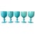 Art Deco Vintage Portieux Vallerysthal Turquoise Opaline Glass Goblets, France C. 1930s-40s - Set of 5 For Sale - Image 3 of 7