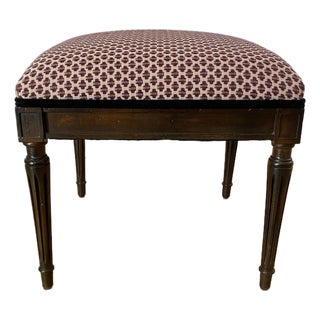 Vintage Vanity Bench Newly Upholstered For Sale