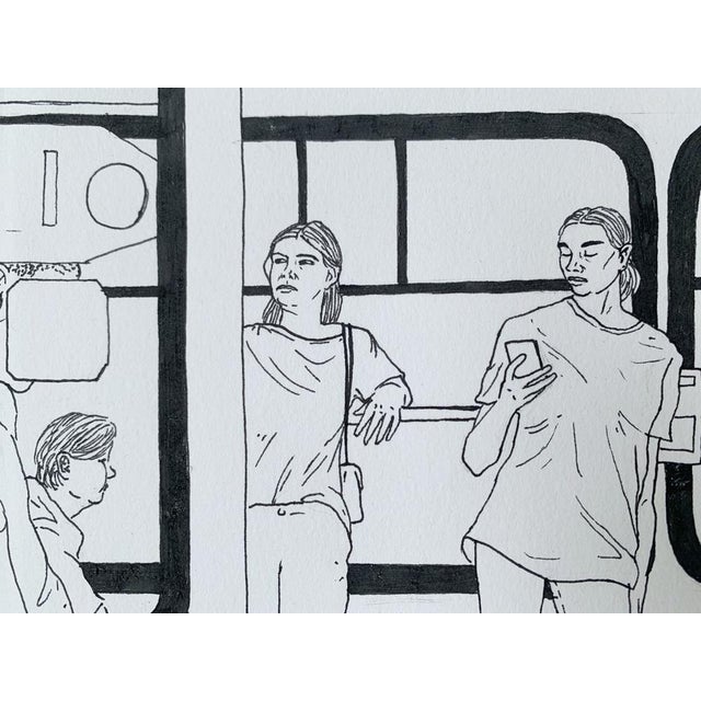 Anna Wardega, A Tram, Ink Drawing, 2023 For Sale - Image 3 of 5