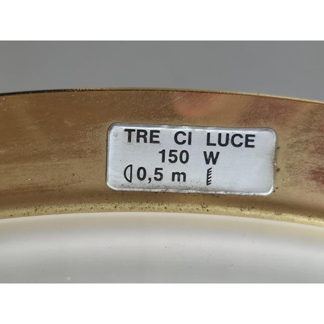 Vintage Italian Glass and Brass Pendant Lamp by Tre Ci Luce, 1980s For Sale - Image 17 of 18