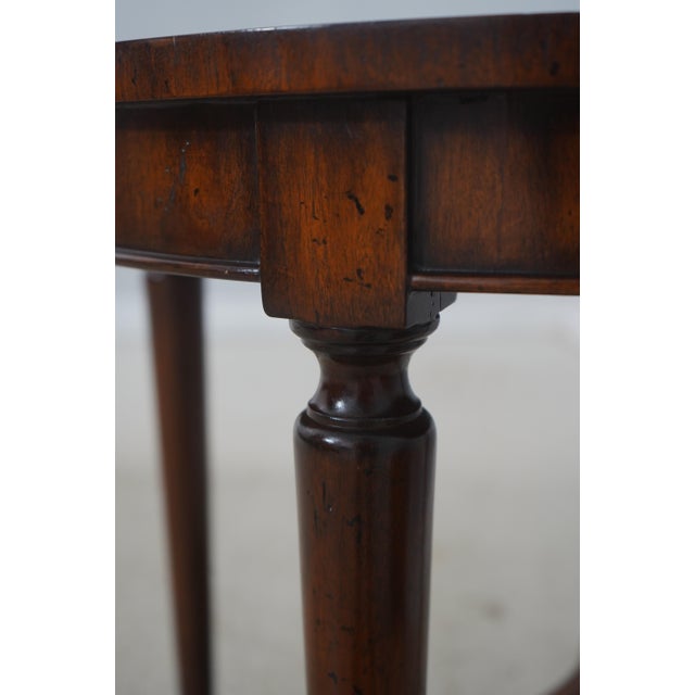 Maitland Smith Round Tray Top Mahogany Serving Table For Sale - Image 16 of 16