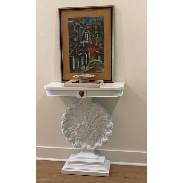 Wood Mid-Century Modernist Cityscape Mixed Media - Framed & Signed For Sale - Image 7 of 18