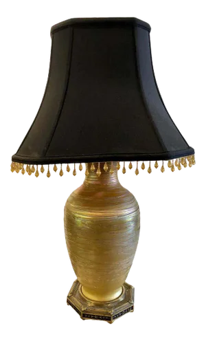 Art Deco Style Durand Fashion Art Glass Table Lamp With Custom Shade