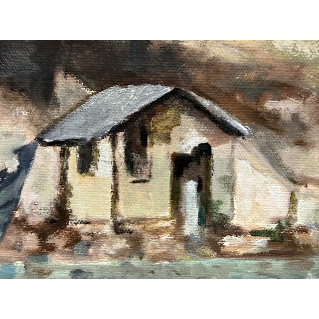Textile F. Yayboke Turkish Seascape Oil Painting, Circa 1960's For Sale - Image 7 of 12