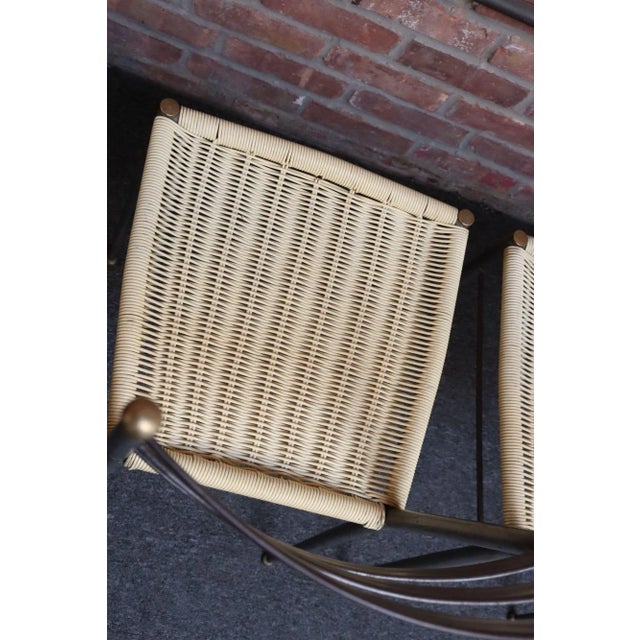 Set of Six Italian Modernist Steel and Brass Dining Chairs After Gio Ponti For Sale - Image 13 of 18