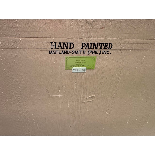 Vintage Maitland-Smith Hand-Painted Serpentine Three-Drawer Chest – Designer Accent Dresser For Sale - Image 10 of 12