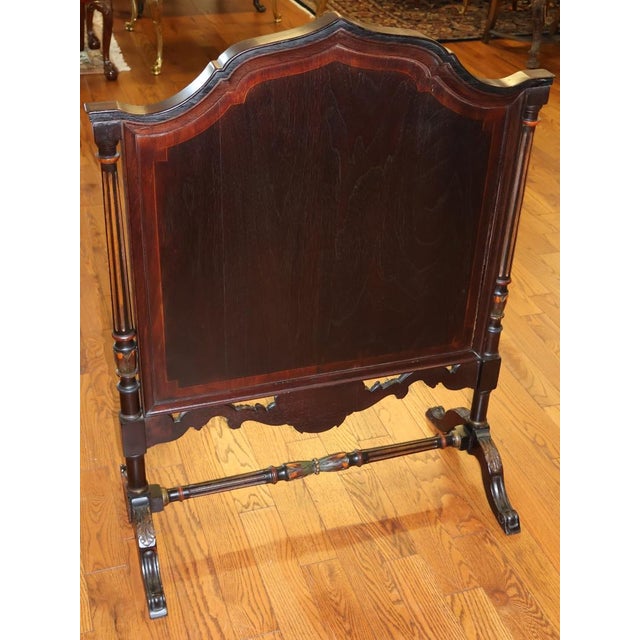 Brown 1920's Mahogany Paint Decorated Regency Style Fireplace Screen For Sale - Image 8 of 12