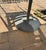 Traditional Brown Jordan Roma Table Frame and Weighted Umbrella Base With Canvas Umbrella For Sale - Image 3 of 15