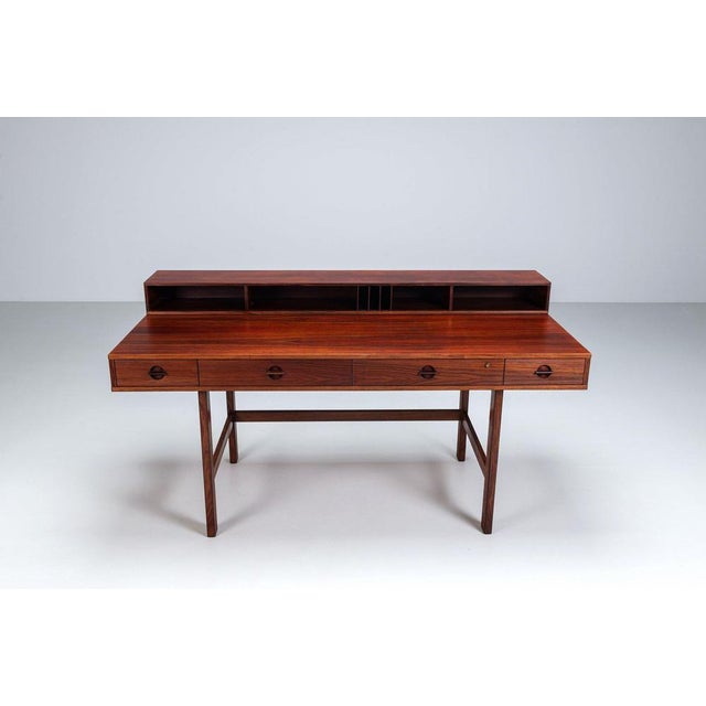 Flip-Top Partners Desk in Rosewood attributed to Peter Løvig Nielsen for Løvig, Denmark, 1960 For Sale - Image 6 of 18