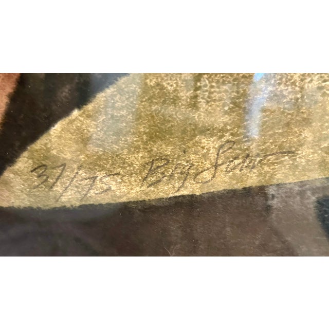 Printmaking Materials 1970s Original Signed Carol Summers "Big Sur" Woodcut Framed For Sale - Image 7 of 12