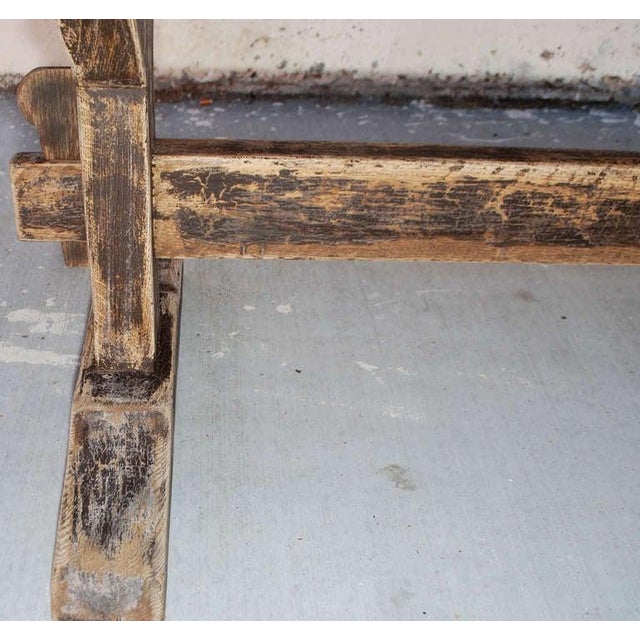 Brown Oak Trestle Table with Painted Base, Built to Order by Petersen Antiques For Sale - Image 8 of 9