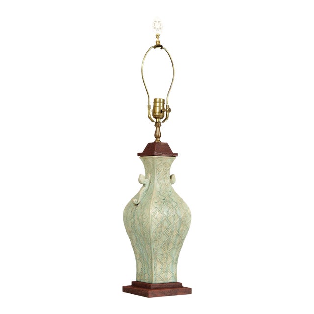 Bradburn Gallery Asian Style Celadon Porcelain Table Lamp For Sale