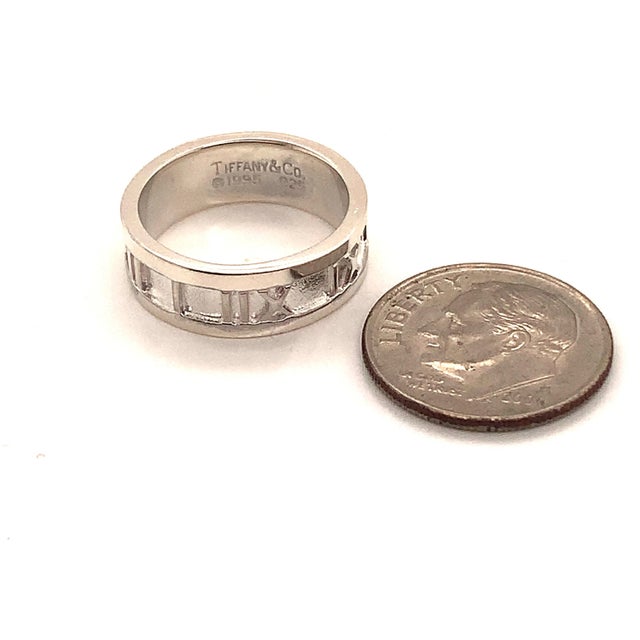 Silver 1990s Tiffany & Co Estate Ring Size 4.5 Sterling Silver 4.2 Grams, Size 4.5 For Sale - Image 8 of 12