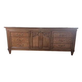 Vintage Wood Carved Triple Dresser For Sale