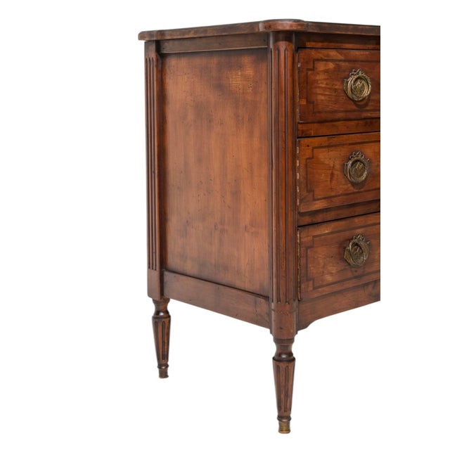 Mid 20th Century Louis XVI Style Inlaid Walnut Commode For Sale - Image 4 of 6