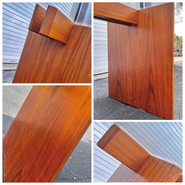 Mid Century Danish Modern Trekanten Dining Table With Oval Edge Glass Top | by Gustav Gaarde For Sale - Image 12 of 15