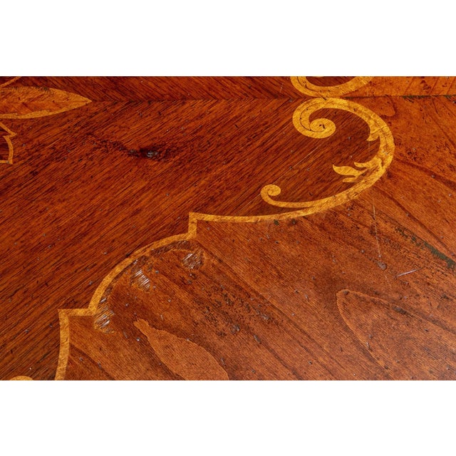 Vintage Spanish Continental Style Inlaid Extension Dining Table For Sale In New York - Image 6 of 18