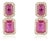 3.03 Carat Emerald Cut Ruby Diamond Double Drop Earrings in 14k Yellow Gold- A Pair For Sale