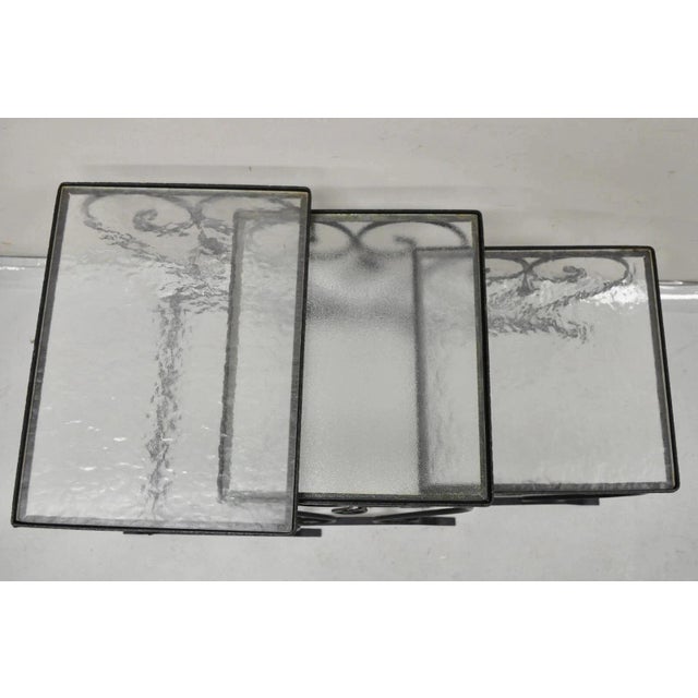 Metal Vintage Salterini Wrought Iron Maple Leaf Garden Nesting Side Tables - Set of 3 For Sale - Image 7 of 11