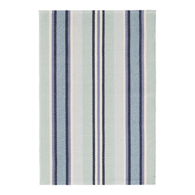 Dash & Albert by Annie Selke Barbados Stripe Woven Cotton Rug, 4' x 6' For Sale