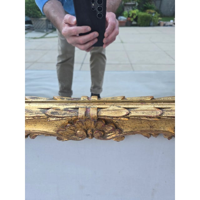 Wood 1940s French Carved Giltwood Mirror For Sale - Image 7 of 12