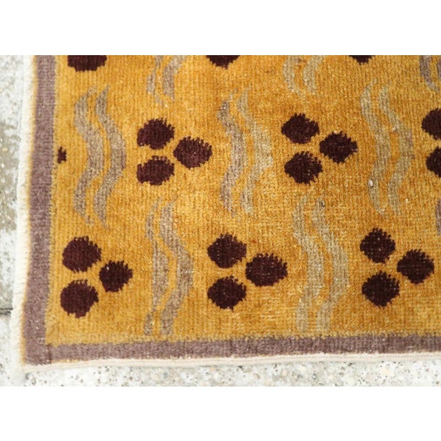 Mid 20th Century Galerie Shabab Collection Mid-20th Century Turkish Art Deco Throw Rug For Sale - Image 5 of 7
