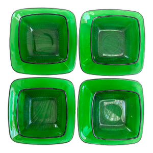 Mid Century Modern Depression Glass Plates & Bowls by Anchor Hocking- 8 Pieces