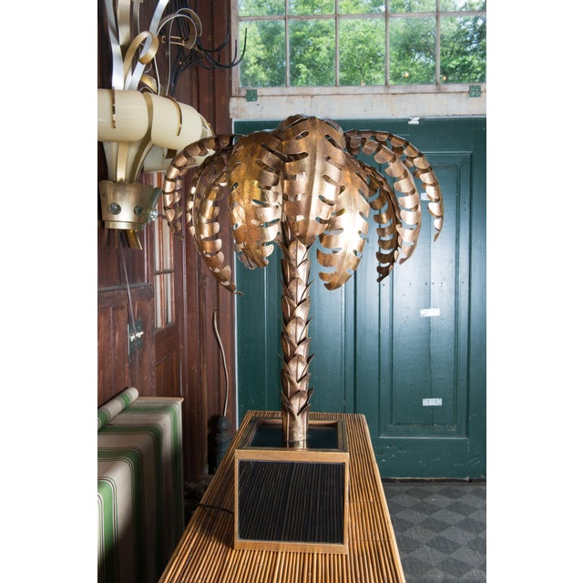 Maison Jansen Brass Palm Tree Table Lamp, in the style For Sale - Image 9 of 12