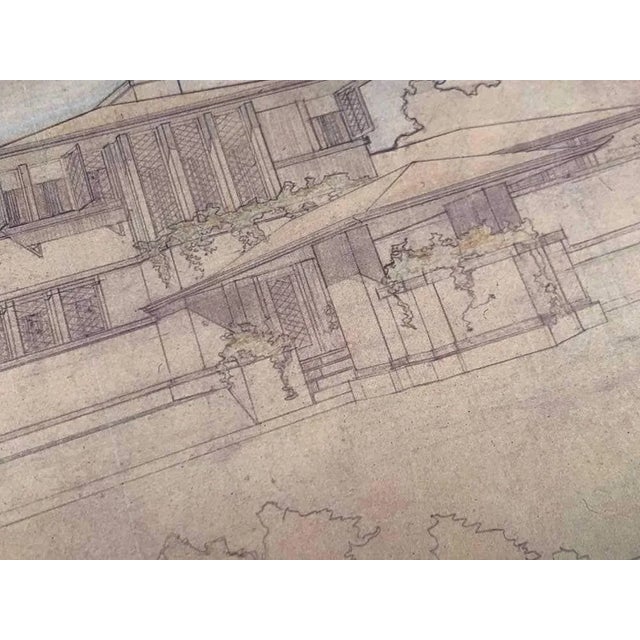 Modern Frank Lloyd Wright Lithograph #’ed Limited Ed. "Ee Boynton House, Ny +Framing For Sale - Image 3 of 4