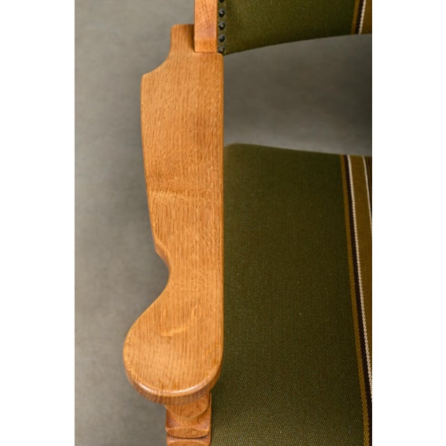 Wood Vintage Danish Razorblade Armchairs in Oak and Fabric by Henning Kjærnulf for Farsø Møbelfabrik, 1960s, Set of 2 For Sale - Image 7 of 18