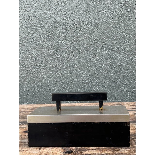 Vintage Metal and Wood Lidded Box For Sale - Image 4 of 12