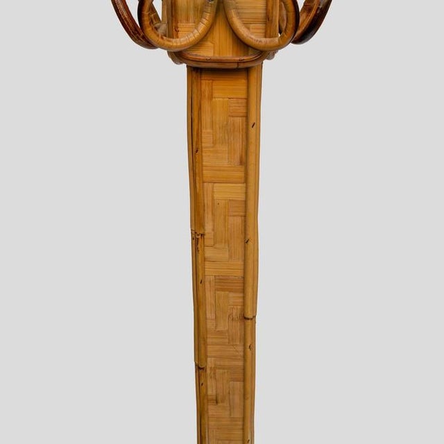 1970s Bamboo Rattan Coat Hanger by Vivai del Sud, 1970s For Sale - Image 5 of 7