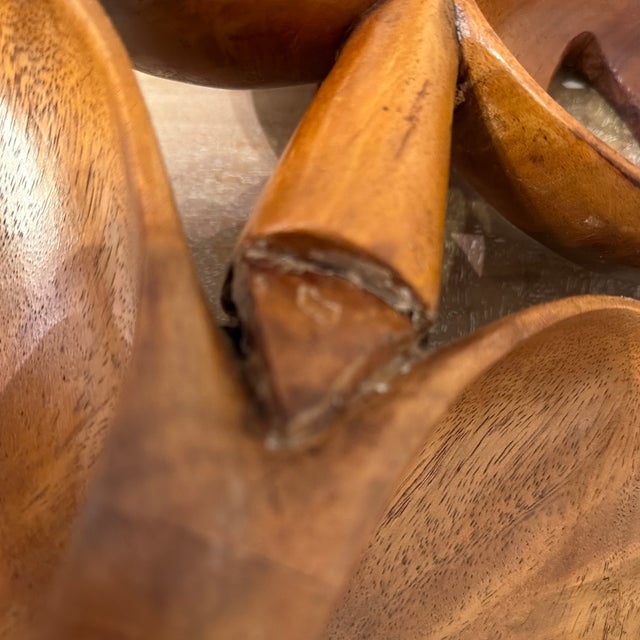 Vintage Mid-Century Modern Edmund Spiro Carved Wood Sculpture Signed Biomorphic Art For Sale - Image 12 of 12
