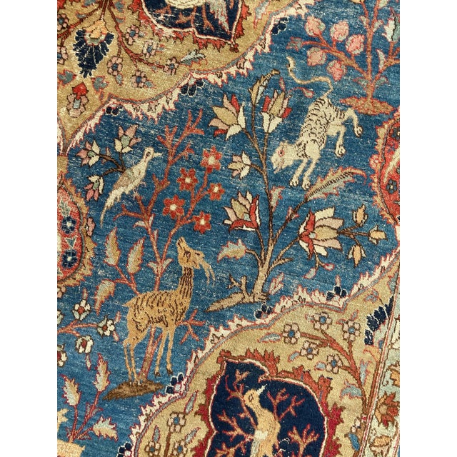 1920's Story Book Paradise Tabriz Rug With Pink Blue & Greens 9 X 12 ...